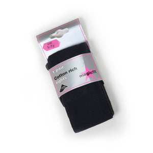 Cotton Soft Tights - Navy (twin pack)